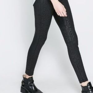 ZARA Faux Leather Snakeskin Leggings